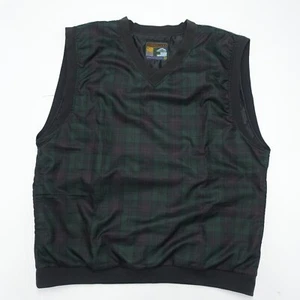 Forrester's Sweater Vest Jackets Womens Large Green Plaid Sleeveless Polyester - Picture 1 of 7