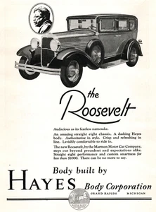 Teddy Roosevelt Motor Car Hayes Karosserie Werbung - Bild 1 von 2