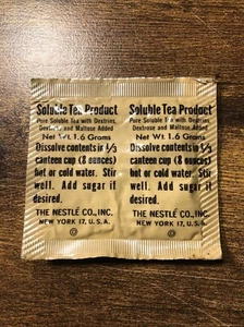 Vietnam War Era Military Abandon Aircraft Ration Soluble Tea Product 1968 - Picture 1 of 3