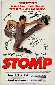 Stomp - Cartel de tarjeta de ventana de Broadway gira de abril de 1996 - Firmado por elenco - Imagen 1 de 1