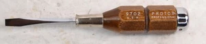 Vintage Proto USA 9702 Wood Handle Flat/Slotted Screwdriver Unused? EUC - Picture 1 of 10
