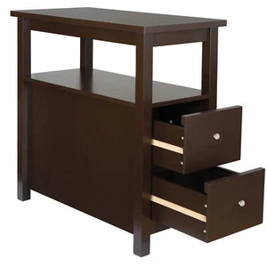 Storage Rack with 2 Drawer and Shelf Narrow Shelf for Living Room - Picture 1 of 12