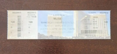Muse Ticket March 17, 2013 Las Vegas, NV Mandalay Bay Events Center Presented By - Image 1 of 3
