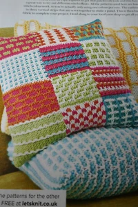 Knitting Pattern Pretty Cushion Cover Knitted In Strips in Aran -14in Sq Pad - Picture 1 of 2