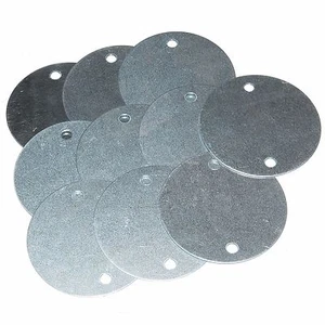 10 x Light Steel Covers for Galvanised Conduit Boxes - BA281G - Picture 1 of 2