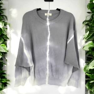 Elan Women's Tie Dye Crew Neck Pullover Sweatshirt Gray One Size Medium Tie Dye - Picture 1 of 9