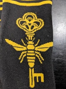 Magicians Socks Mens Black 9-11 Yellow Over Calf Bee Key Ripple Junction - Picture 1 of 10