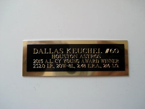 Dallas Keuchel Astros 2015 Cy Young Award Baseball Card Plaque Nameplate 1 X 3 Cover