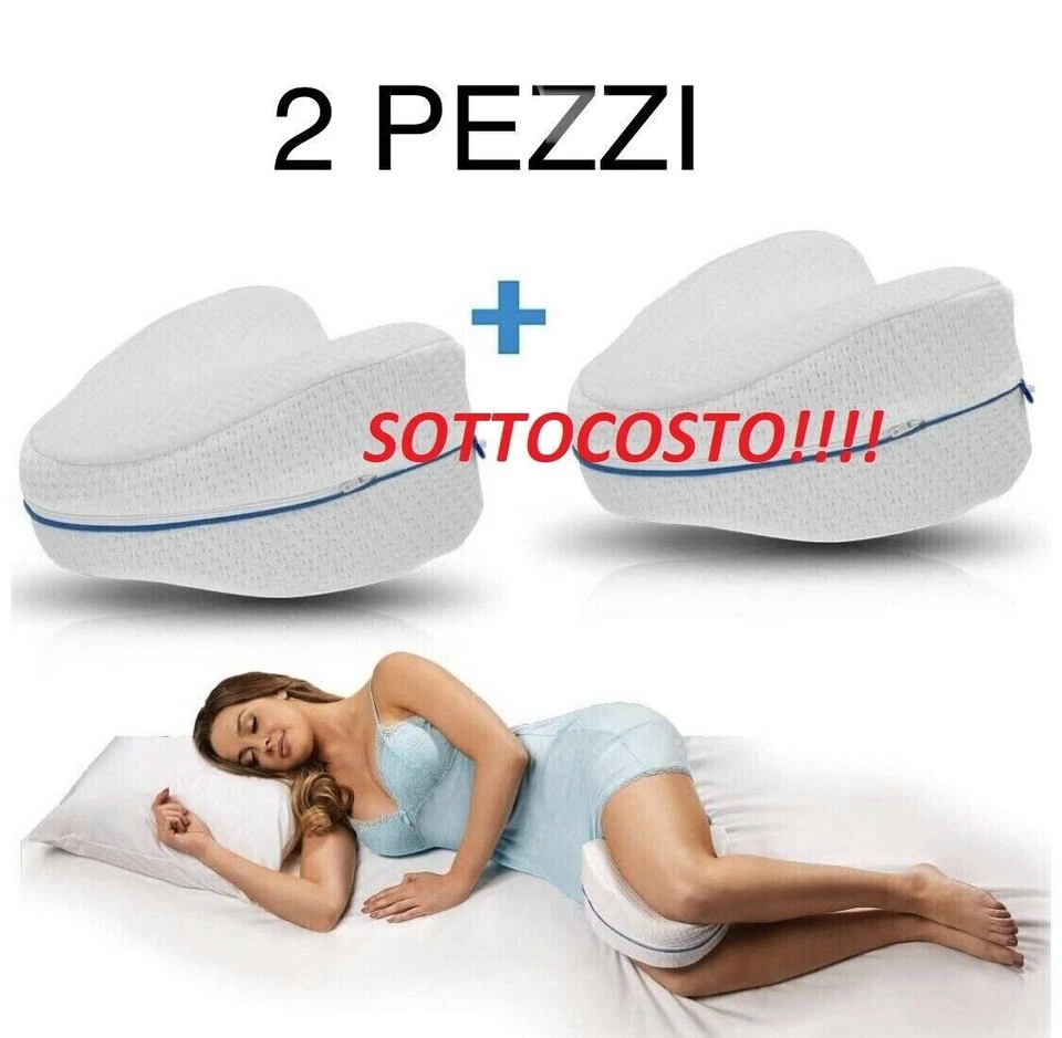 2PZ CUSCINO PER GAMBE MEMORY FOAM SUPPORTO ORTOPEDICO GINOCCHIA SCHIENA LAVABILE - Immagine 1 di 1