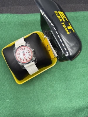 RELOJ LOCMAN ELBA TEAM CUARZO CREMA GOMA CORREA FECHA ITALIA~FUNCIONA Y CAJA Foto 1 de 4