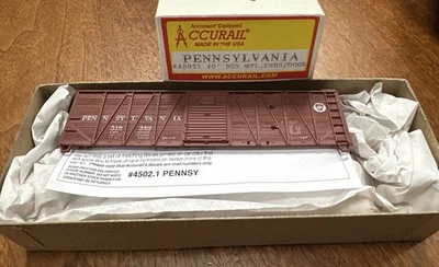Accurail HO Kit #45021 40’ OB Box Car w/Steel Ends Pennsylvania RR 518349 NOS NY - Image 1 of 4