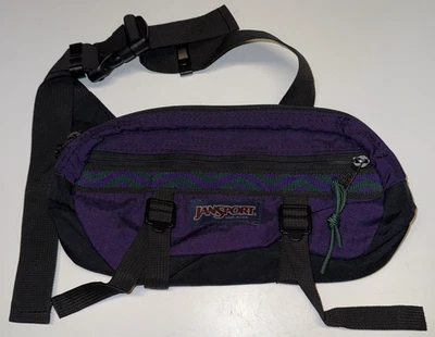 Raro De Colección JanSport Senderismo Riñonera Cintura Pack Púrpura HECHO EN EE. UU. Foto 1 de 4