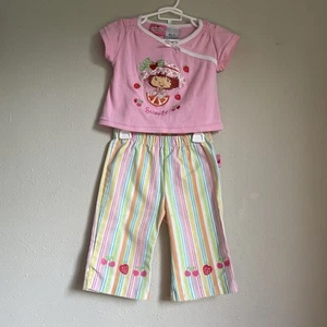 Juego de dos piezas Strawberry Shortcake vintage Y2K 2003 niñas pequeñas talla 2T - Imagen 1 de 14