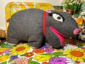 Kitschy Mod Handmade Hippo Plush - Picture 1 of 4