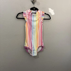 Rufflebutts One Piece Striped Swimsuit Size 12 UPF 50 - Picture 1 of 13