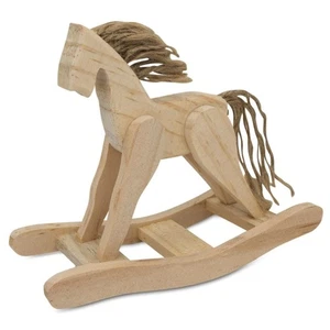 Unfinished Wooden Rocking Horse Figurine Craft DIY Craft 4.5 Inches - Picture 1 of 2