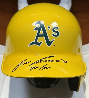 Jose Canseco Signed Mini Helmet Inscribed w/40/40 Athletics Rawlings BAS AUTO - Image 1 of 4