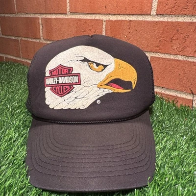 VTG 80-90’s Harley Davidson Eagle Logo Trucker Hat A+ Condition Perfect Foam HD - image 1 of 4