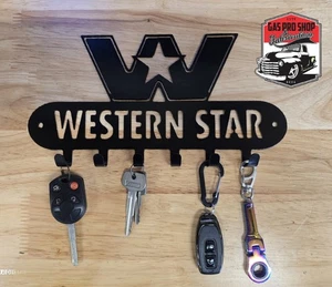 Western Stern Logo Schlüsselanhänger Halter Metall Wandkunst Plasmaschnitt Dekor Geschenkidee - Bild 1 von 1