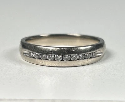 Alianza de boda de diamantes de oro blanco de 14 k Kay Jewelers anillo para hombre talla 10 Foto 1 de 4