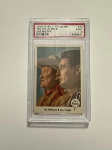 Ted Williams y Jim Thorpe #70 PSA calificado como nuevo 9 (1959 Fleer T. Williams) - Imagen 1 de 6