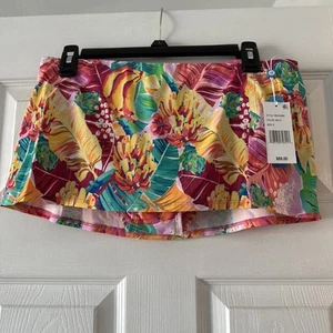 NWT Bleu Rod Beattie Tropical Multicolor Designer Hipster Swim Skirt Size 8 $69 - Picture 1 of 10