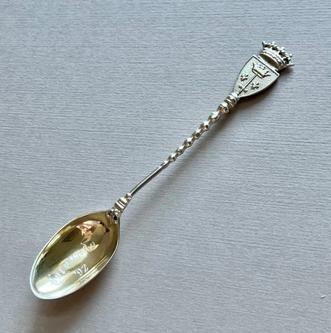 Antique Gorham Sterling Silver Spoon 4.5" Mono Coronado Crown Coat of Arms 1892 Cover