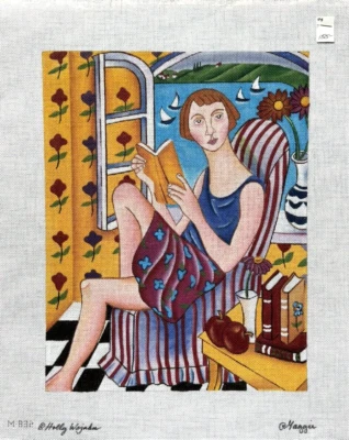 Holly Wojahn 女士手绘针绣帆布 18 网 M832 Maggie Lake Como — 第 1/4 张图片