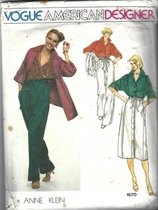 Vogue Sewing Pattern 1670, Anne Klein Jacket, Blouse etc, Size 10, Most Uncut - Picture 1 of 3