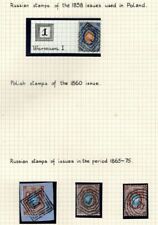 POLAND/RUSSIA Postmarks {4} Numerals ZAWIERCIE LUBLIN WARSAW Album Page PL87