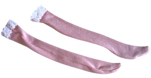 Robert Tonner Sized Fashion Doll Pair of Pink with Lace Trim Thigh Highs Tights - Picture 1 of 2