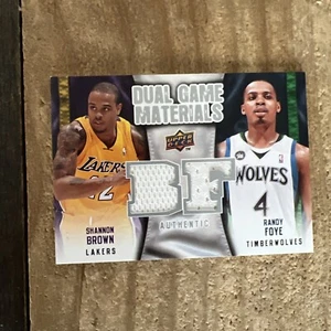 2009-10 UPPER DECK SHANNON BROWN RANDY FOYE DG-FB DUAL GAME JERSEY RELIC - Picture 1 of 2