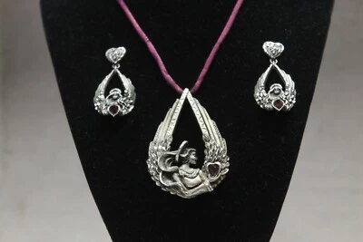 Angel Set with purple rhinestones, stamped EGE 94 SEE VIDEO - Image 1 of 4