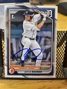 Bryce Rainer Autographed Signed 2024 1st Bowman Card Tigers Rookie BD-86 - Picture 1 of 1