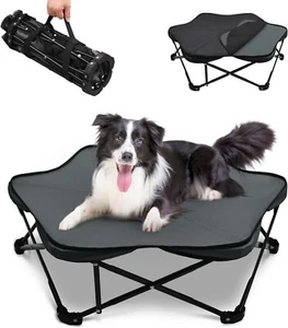 Cuna elevada para perros 32,3*32,3*9,5" hexagonal plegable exterior gris refrigeración - Imagen 1 de 6