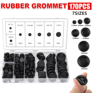 170PCS Rubber Grommet Firewall Hole Plug Electrical Wiring Gasket Assortment Kit - Picture 1 of 9