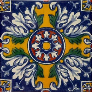 Azulejo mexicano TalaMex Aldeno Talavera 6" x 6" 4 piezas - Imagen 1 de 2