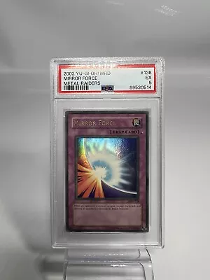 Yugioh Metal Raiders MRD-138 Mirror Force Ultra Rare Faded Wavy Print PSA 5 - Image 1 of 4