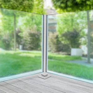25.6in Stainless Glass Post Balustrade Deck Railing Balcony Glass Railing Post - Picture 1 of 10