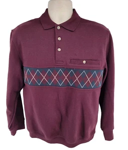Arnold Palmer Golf Sweater Size S Collared Long Sleeve Polo Button Style Red - Picture 1 of 10