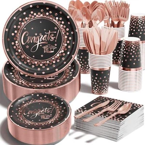 2025 Graduation Party Supplies - 350 PCS Disposable Dinnerware Set (Severs 50) w - Picture 1 of 4