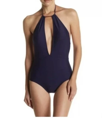 Traje de baño Ted Baker London azul marino halter de una pieza, Ted talla 2 (US 6) Foto 1 de 4