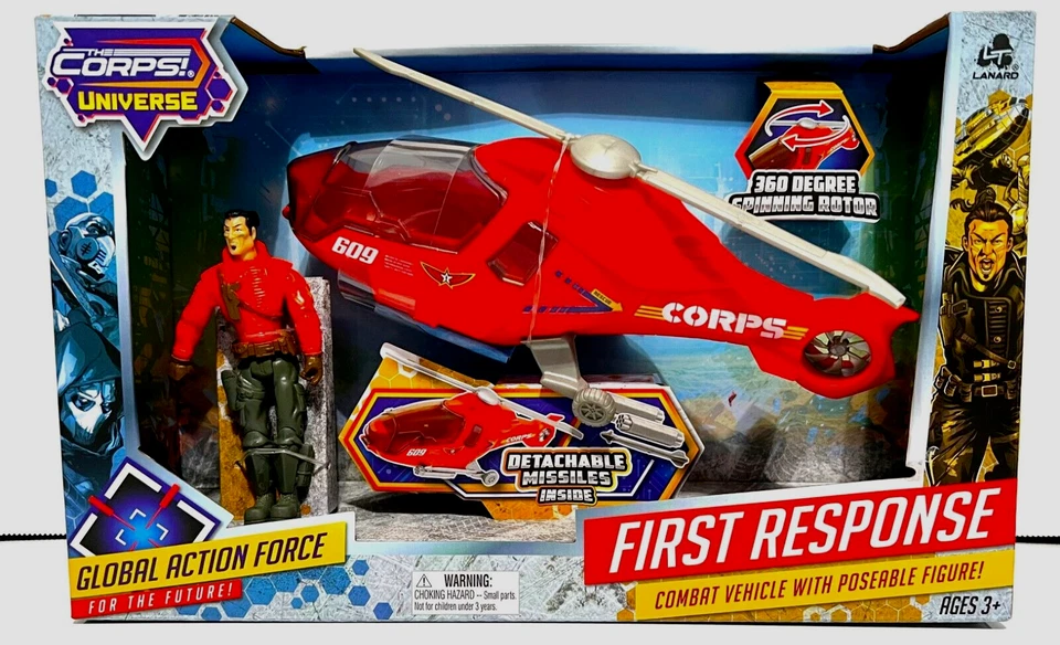 Helicóptero de Combate Lanard The Corps Primera Respuesta Acción Global con Figura NUEVO Foto 1 de 1
