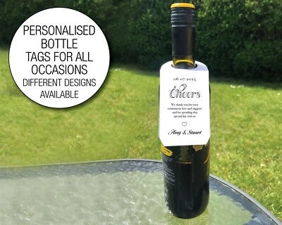 Boda Personalizada Saludos Gracias Regalo Botella de Vino Favor Etiqueta 39 Foto 1 de 4