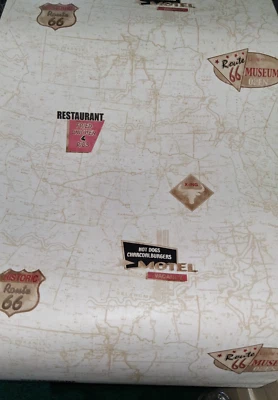 Papel pintado York Route 66 - 2 rollos 56 pies cuadrados cada #EB9029 Foto 1 de 3