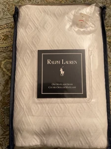 NIP Ralph Lauren White Diamond Quilted Matelassé King Pillow Sham - Picture 1 of 16