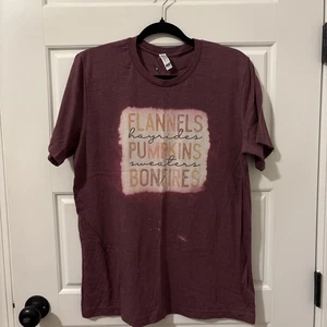 “flannels Hayrides Pumpkins Sweaters Bonfires” Bella Canvas - Large - Item#532 - Picture 1 of 7