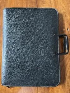 Antique Vintage Split Cowhide Large Black Leather Art Work Protector Portfolio - Picture 1 of 19