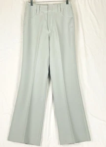 VTG H BAR C Ranchwear Tomboy Flared Bell Bottom Pants Slacks Womens Lt Blue - Picture 1 of 13