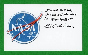 Bill Tinnin Apollo Engineer Lunar Rover Signed 3x5 Index Card E28172 - Picture 1 of 1